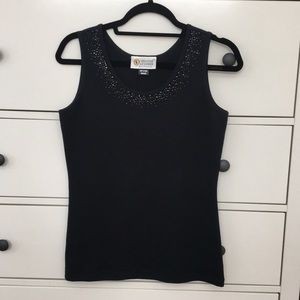 Christine Alexander black tank w/ black crystals